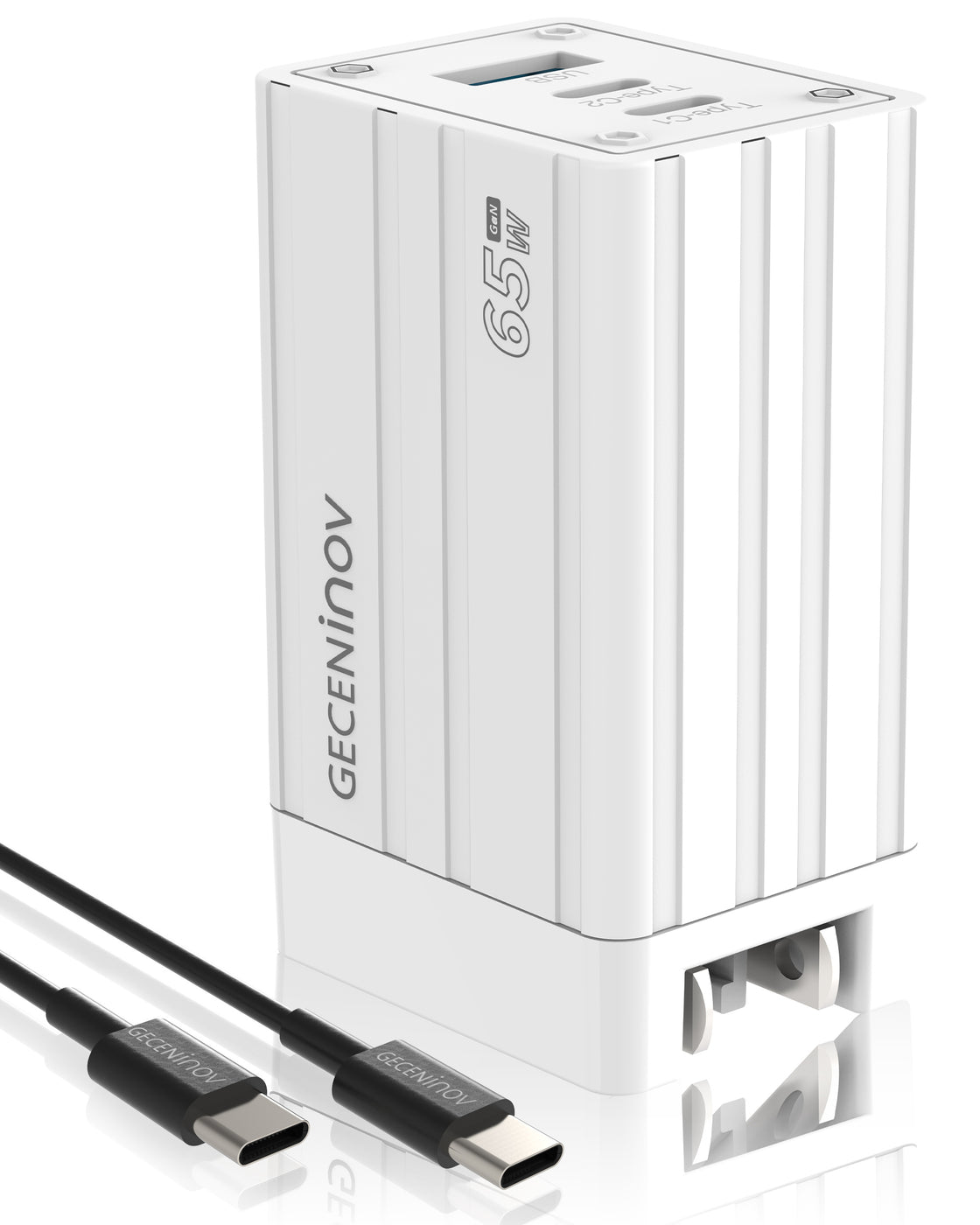 Geceninov 65w USB/Type C GaN Fast Charger-3 Ports Charger