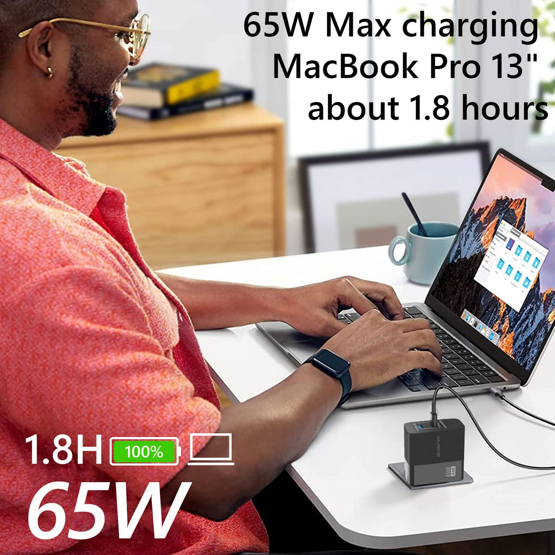 GECENinov 65W USB C Fast Charging Block GaN Fast Charger
