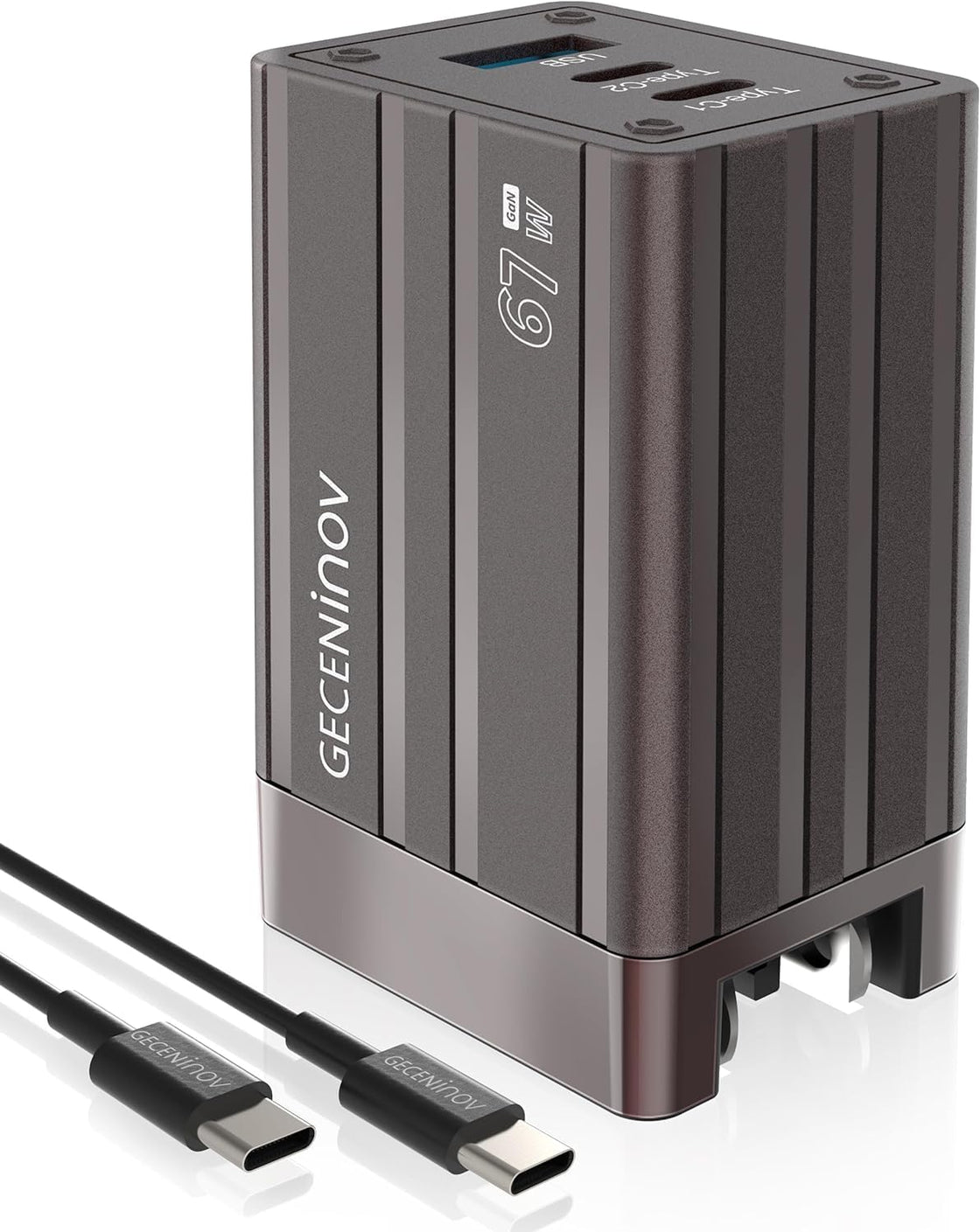 GECENinov 67w USB C GaN Fast Charger-3 Ports Charger